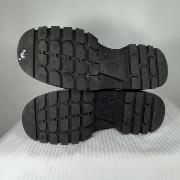 Skechers Black Leather Monk Strap Platform Loafers Chunky Lug Sole US 10 Oxford - Picture 6 of 12